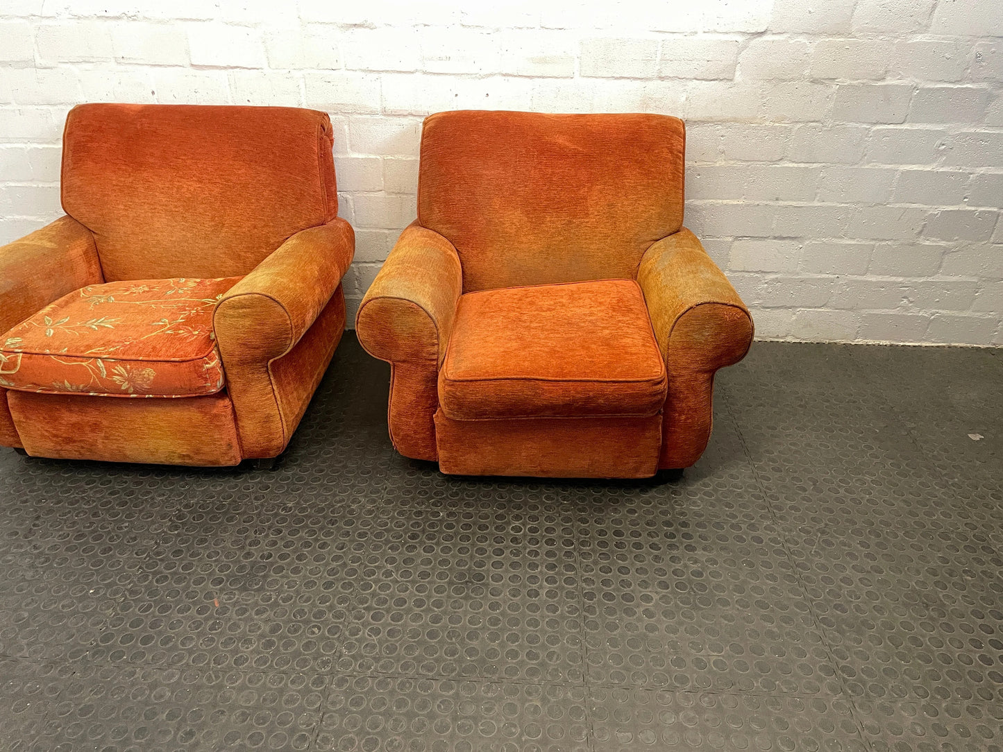 Orange Fabric 1 Seater