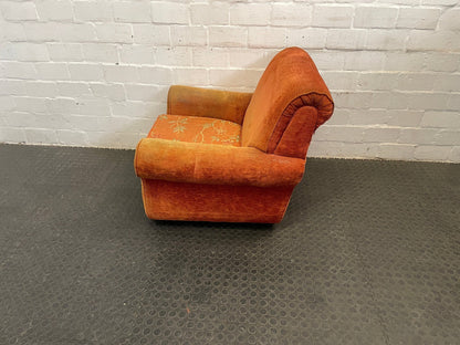 Orange Fabric 1 Seater